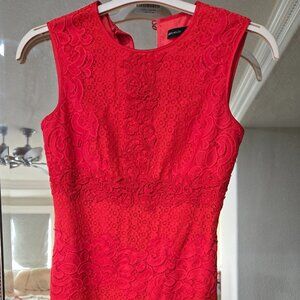 Karen millen size 4 red lace Dress excellent condition